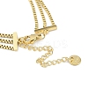 304 Stainless Steel 3-Strand Box Chain Butterfly Link Bracelets for Women BJEW-C071-01G-3