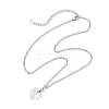 6Pcs 6 Styles Electroplated Clear AB Glass Star Moon Heart Pendant Necklaces NJEW-JN05146-5