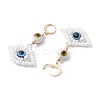 Glass Seed Bead Evil Eye Hoop Earrings EJEW-MZ00272-6