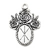 Tibetan Style Alloy Pendant Cabochon Settings LS-X-TIBEP-5199-AS-LF-1