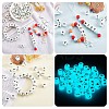 20Pcs Luminous Cube Letter Silicone Beads 12x12x12mm Square Dice Alphabet Beads with 2mm Hole Spacer Loose Letter Beads for Bracelet Necklace Jewelry Making JX437H-3