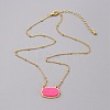 Simulated Druzy Resin Oval Pendant Necklace with Alloy Satellite Chains NJEW-WH0016-39G-03-2