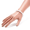 Natural Gemstone & Synthetic Crackle Quartz Round Beaded Stretch Bracelet for Women BJEW-JB08528-3