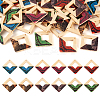 36Pcs 6 Colors Spray Painted Wood Big Pendants WOOD-TA0001-80-1