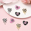 8Pcs 4 Style Valentine's Day Alloy Enamel Pendants FIND-FS0001-90-8