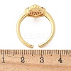 Sacred Heart Brass Micro Pave Cubic Zirconia Cuff Rings for Women RJEW-B117-01G-03-5