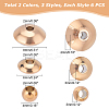 36Pcs 3 Style Ion Plating(IP) 202 Stainless Steel Beads STAS-DC0004-12-5