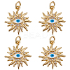 5Pcs Rack Plating Brass Micro Pave Cubic Zirconia Pendants KK-BBC0009-01-1