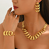 Vintage Alloy Chunky Link Choker Necklace & Earrings & Bracelet Set SY4880-4