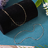 2Pcs 2 Colors Brass Round Oval Paperclip Chain Necklaces MAK-TA0001-33-5
