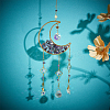 1Pc Alloy & Natural Gemstone Chips Moon Hanging Ornaments HJEW-BBC0001-17C-3