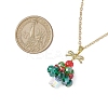 Christmas Tree Glass Beaded Pendant Necklaces X1-NJEW-TA00174-3