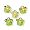 Electroplate and Golden Metal Enlaced Glass Beads EGLA-T029-02F-1