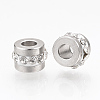 201 Stainless Steel Polymer Clay Rhinestone Inlaid Beads RB-YWC0001-02C-1