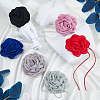 6Pcs 6 Colors Cloth Flower Collar Choker Necklace NJEW-FH0001-11-5