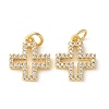 Brass Micro Pave Clear Cubic Zirconia Pendants KK-Q031-35G-01-1