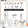 72Pcs 12 Styles Tibetan Style Alloy Pendants FIND-SC0004-41-2
