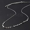 Brass Cable & Flat Sequin Chains Necklaces for Women NJEW-D302-40P-3