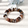 Natural Agate Beads Stretch Bracelets for Women Men G-P614-07-2