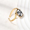 304 Stainless Steel Open Cuff Rings for Women RJEW-K258-17B-G-2