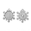 Christmas Ornaments Alloy Snowflake Pendant Cabochon Settings TIBEP-O006-29AS-2
