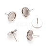 Non-Tarnish 201 Stainless Steel Stud Earring Settings LS-STAS-I088-F-01P-3