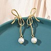 Bowkont 304 Stainless Steel Acrylic Dangle Stud Earrings EJEW-B156-02G-1