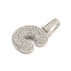 Brass Micro Pave Clear Cubic Zirconia Pendants KK-B099-01P-C-2