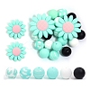 23Pcs Sunflower & Round Silicone Focal Beads SIL-L005-01E-1