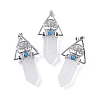 Natural Quartz Crystal Faceted Pointed Bullet Rock Crystal Big Pendants G-H076-02P-01-1