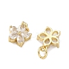 Brass Micro Pave Clear Cubic Zirconia Charms KK-F930-02G-2