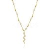 Snake Brass Micro Pave Cubic Zirconia Pendant Necklaces NJEW-PH01396-1