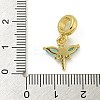 Rack Plating Brass Micro Pave Clear Cubic Zirconia European Dangle Pendants KK-Z067-29G-3