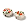 Flower Theme Printed Handmade Porcelain Beads LAMP-D303-06C-03-3
