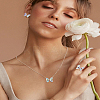 Butterfly Alloy Glass Pendant Necklaces & Stud Earrings & Rings Sets for Women SJEW-LP0001-25A-1