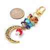 Alloy Hollow Moon & Lampwork Mushroom Pendant Decorations HJEW-JM01612-02-3