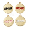 Mother's Day Brass Enamel Charms KK-R224-07G-1