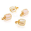 4Pcs 2 Styles Natural Rose Quartz & Quartz Crystal Gift Box Charms G-TA0001-98-2