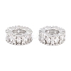 Brass Micro Pave Clear Cubic Zirconia European Beads KK-B186-20P-1