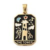 Ion Plating(IP) 304 Stainless Steel Enamel Pendants STAS-Q003-01G-016-1