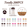 200Pcs 10 Colors Opaque Glass Beads GLAA-TA0001-20-4