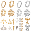 DIY Cone Lotus Sword Stainless Steel Charms Cuff Ring Making Kit DIY-SC0026-09-1