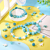 DIY Natural Lava Rock &  Synthetic Turquoise & Coral  Beads Bracelet/Necklaces Making Kits DIY-TA0012-54-8