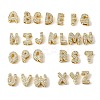 26Pcs 26 Styles Brass Micro Pave Clear Cubic Zirconia Initial Multi-strand Links KK-S520-01G-24-1