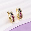 Brass Micro Pave Cubic Zirconia Oval Hoop Earrings EJEW-D332-03B-G-2