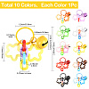 10Pcs 10 Colors Star Acrylic Pendant Decorations AJEW-SP0003-35-2