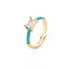 Brass Enamel Cuff Rings RJEW-T016-23E-NF-3