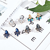 4 Pairs 4 Colors Rhinestone Teardrop Stud Earrings EJEW-AN0002-28-7