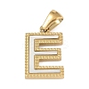 Natural White Shell Alphabet Pendants STAS-M338-02G-E-1