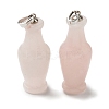 Natural Rose Quartz 3D Pendants G-K385-10P-02-1